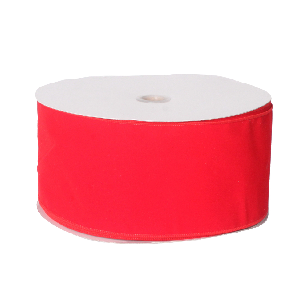 Picture of Vickerman Q206234 4 x 50 in. Yard Red Velvet Outdoor Ribbon