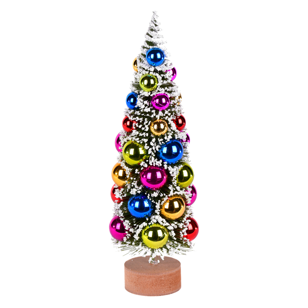 12 in. Frosted Green Tree Multi Balls - 2 Piece