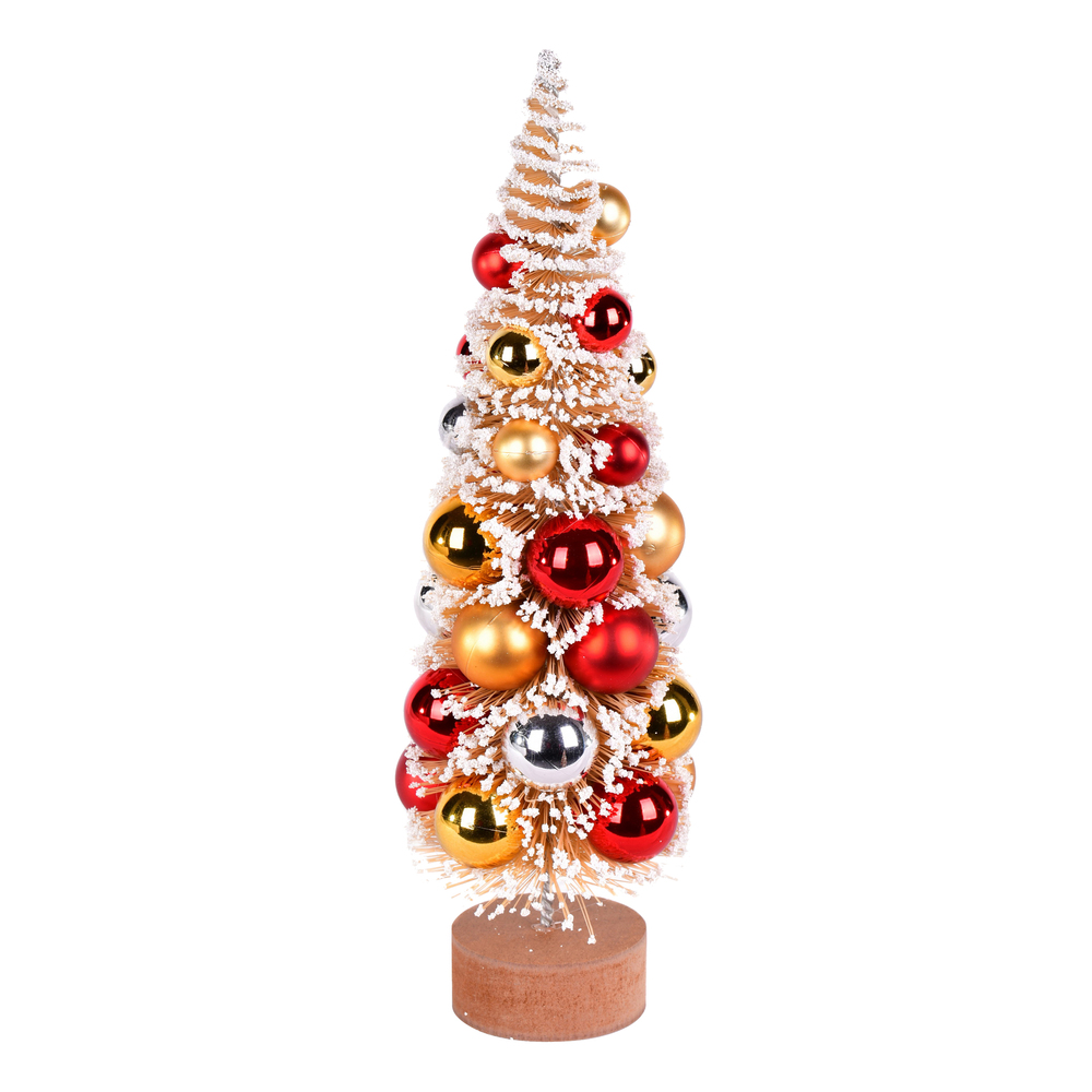 LS203812 12 in. Frst Gold Tree Red-Gold-Silver Balls - 2 Piece