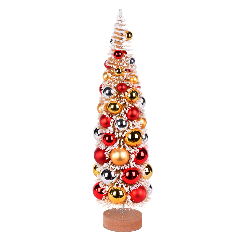 Vickerman 18" Frosted Gold Tree with Multicolor Ornaments