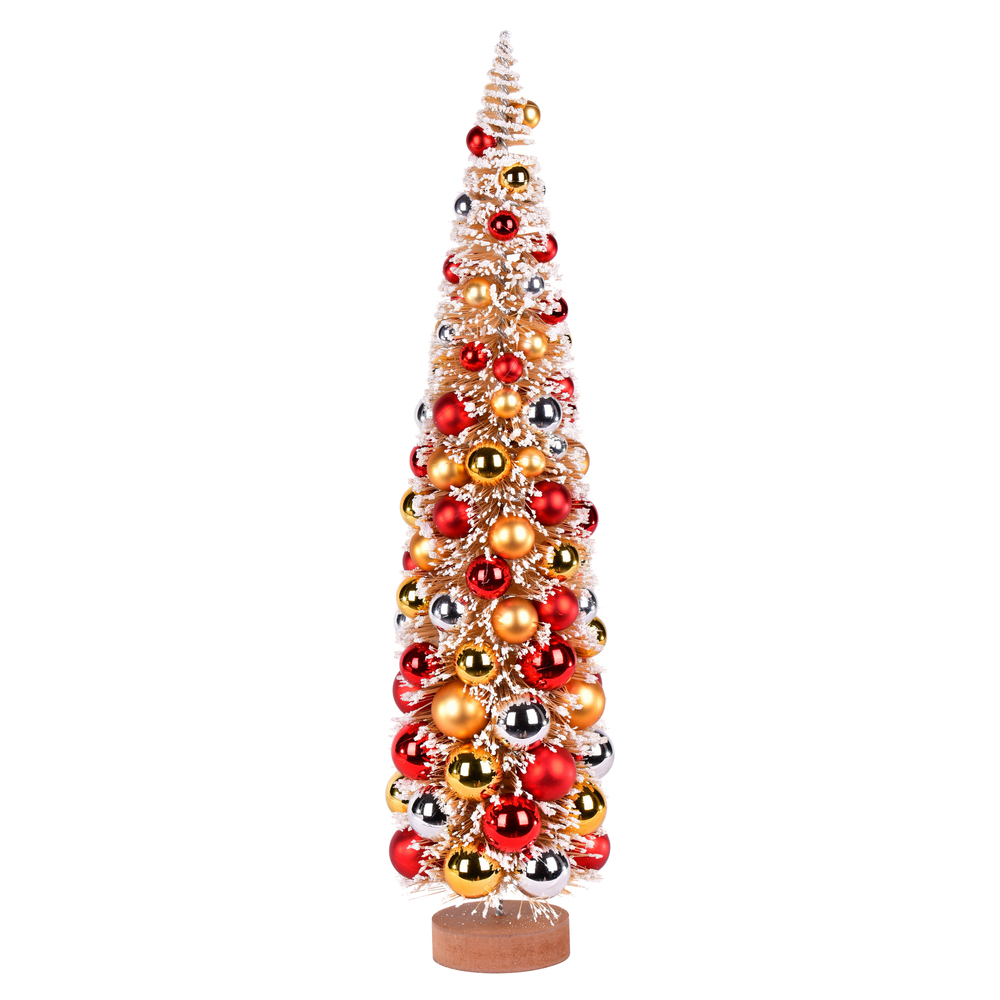 Vickerman 24" Frosted Gold Tree with Mulitcolor Ornaments