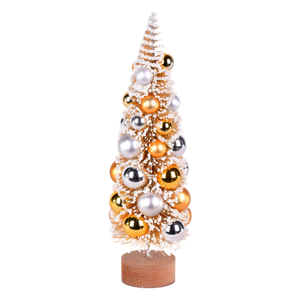 12 in. Frst Gold Tree Gold-Silver Balls - 2 Piece