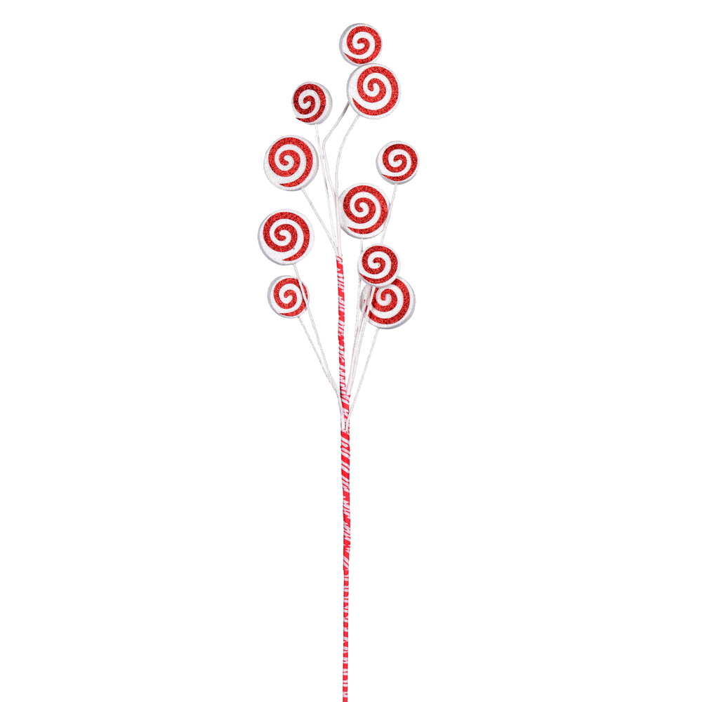 Vickerman 665664-20" Red/White Swirl Spray (6 Pack) (QG205025)