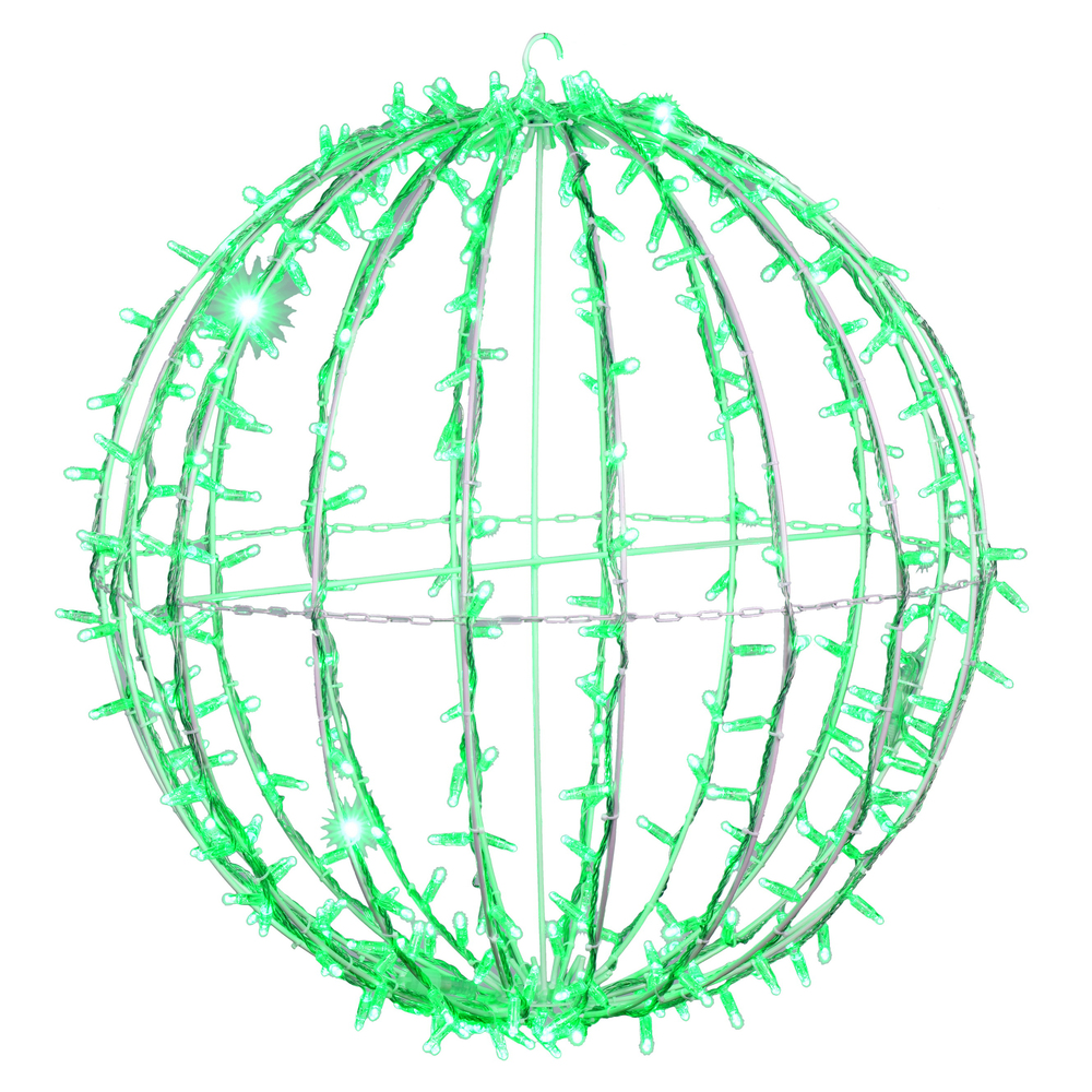 324 Light x 30 in. Green Twinkle LED Sphere