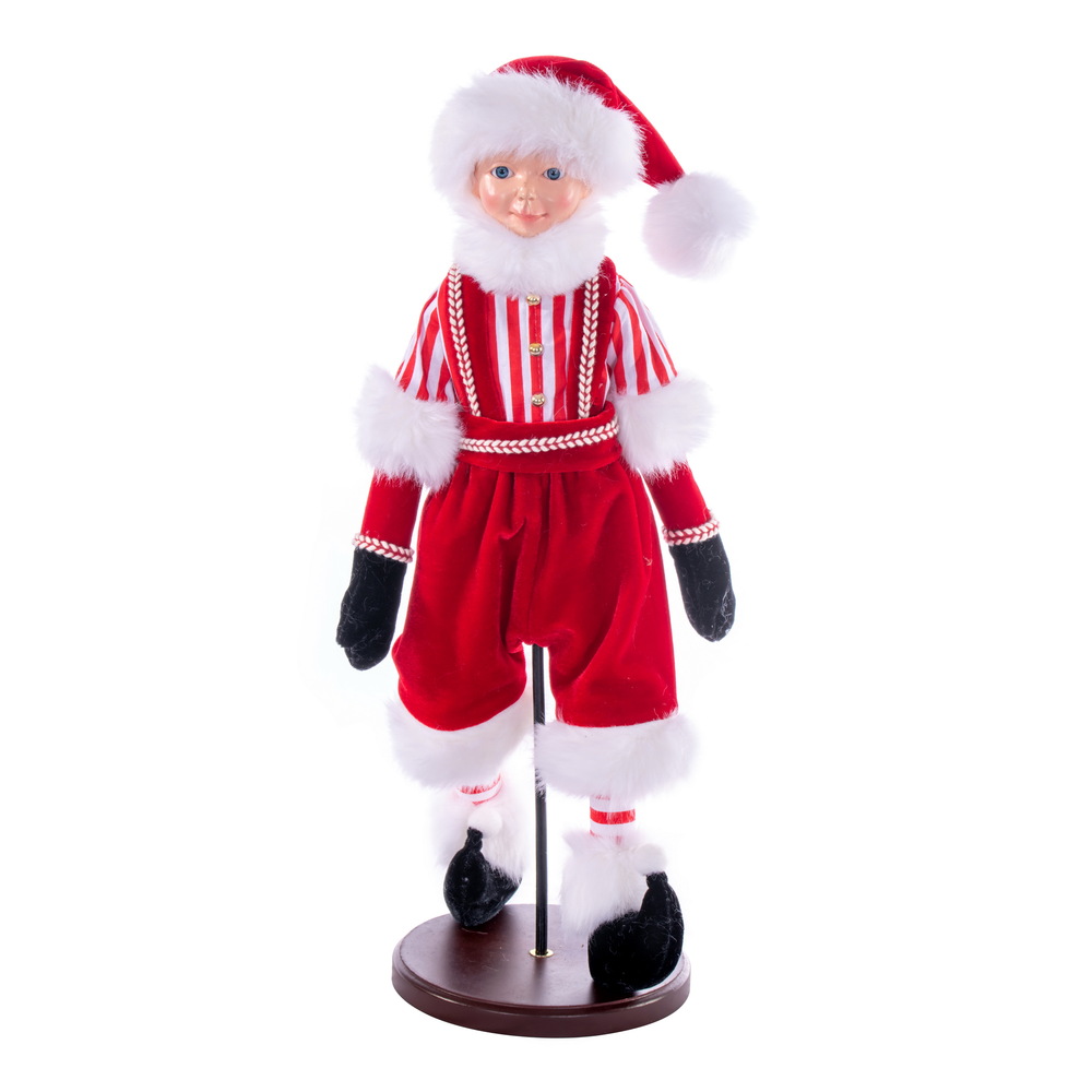 18 in. Red Peppermint Fairy Boy Figurines with Stand
