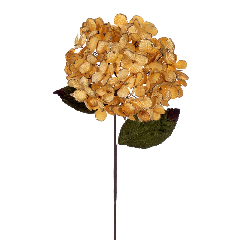 17 in. Artificial Hydrangea Christmas Spray, Gold - 3 per Bag