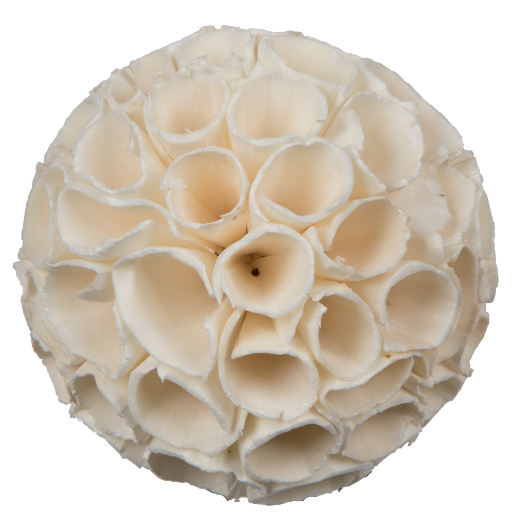 3.2 in. Sola Crape Ball Artificial Flowers, Natural - 25 Piece per Pack