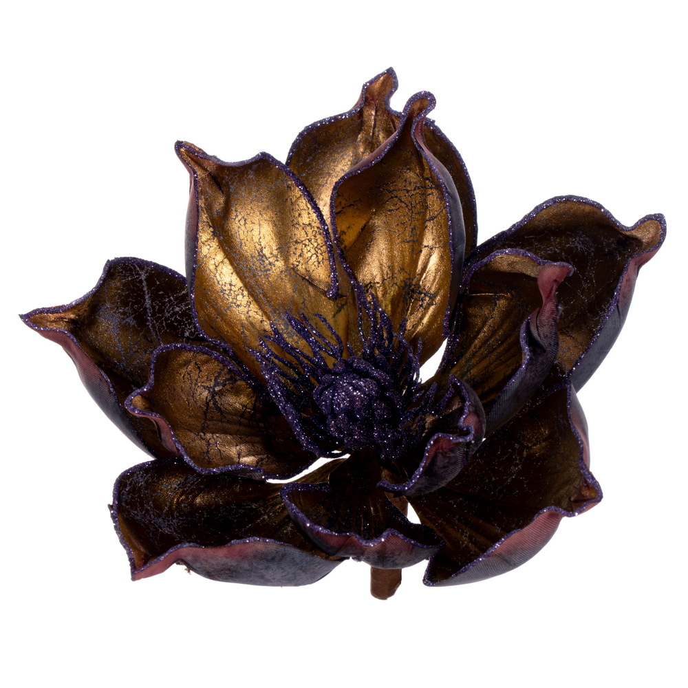 Glitter Magnolia Purple & Gold - Pack of 2 - 7 in.