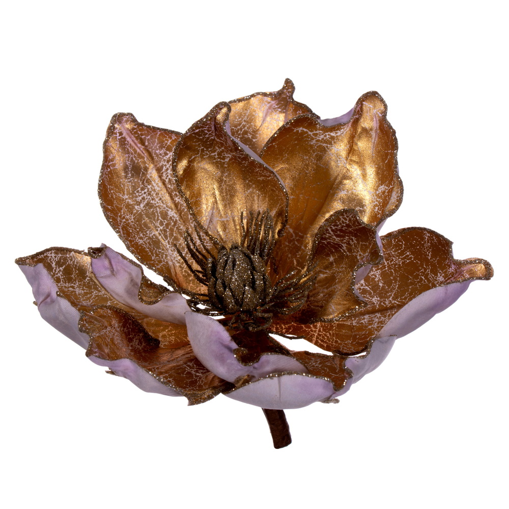 7 in. Glitter Magnolia, Champagne & Gold - Pack of 2
