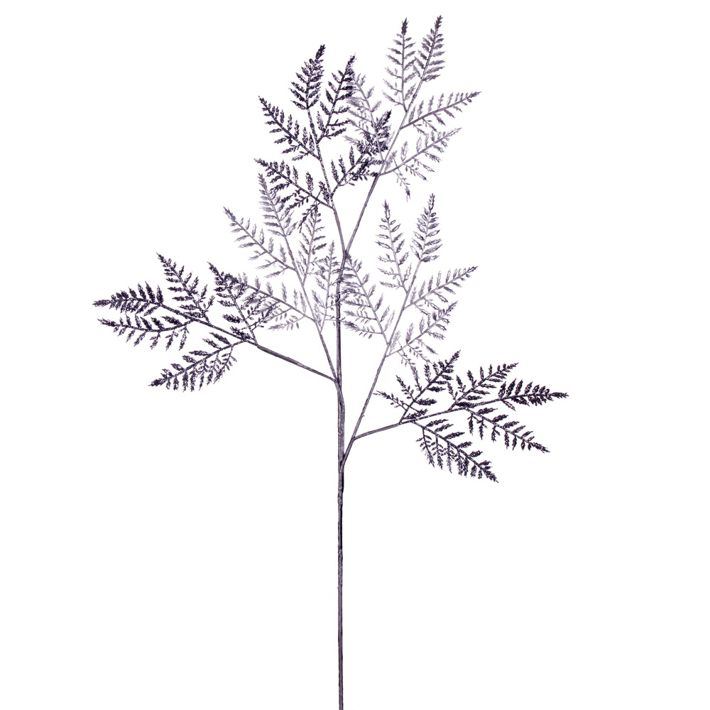 34 in. Metallic Fern Spray, Silver - Pack of 2