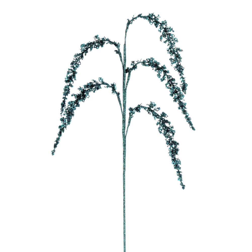 33 in. Glitter Setaria Spray, Seafoam - Pack of 3