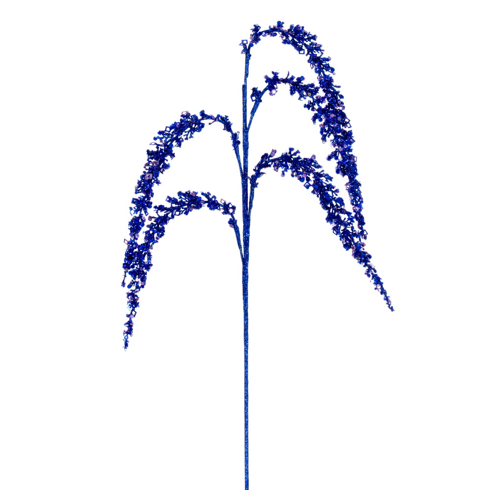 EH212402 33 in. Glitter Setaria Spray, Blue - Pack of 3