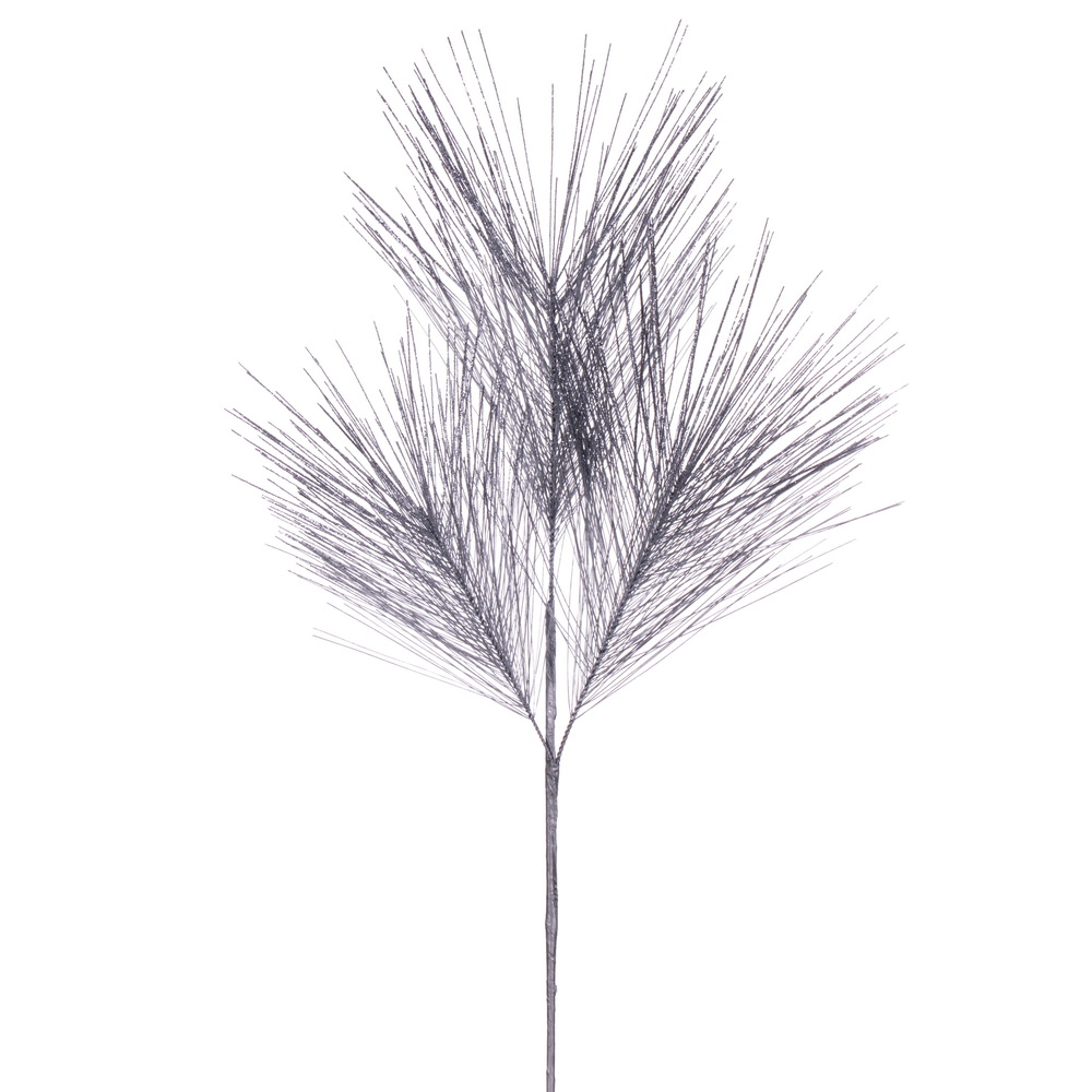 24 in. Metallic Pine Needle Spray, Silver - Pack of 2
