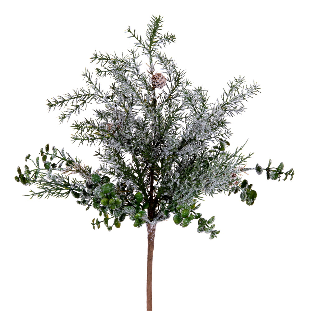 30 in. Snow Cedar & Eucalyptus Bush, Green - Pack of 2