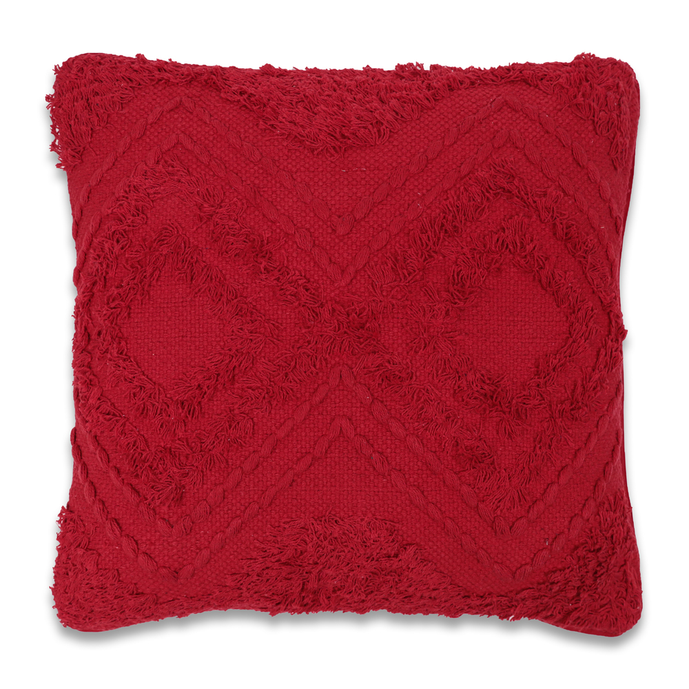 18 x 18 in. Diamond Cotton Pillow, Red