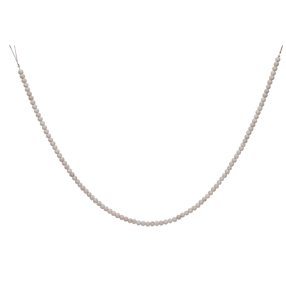 72 in. Wooden Bead Garland, White - Pack of 2