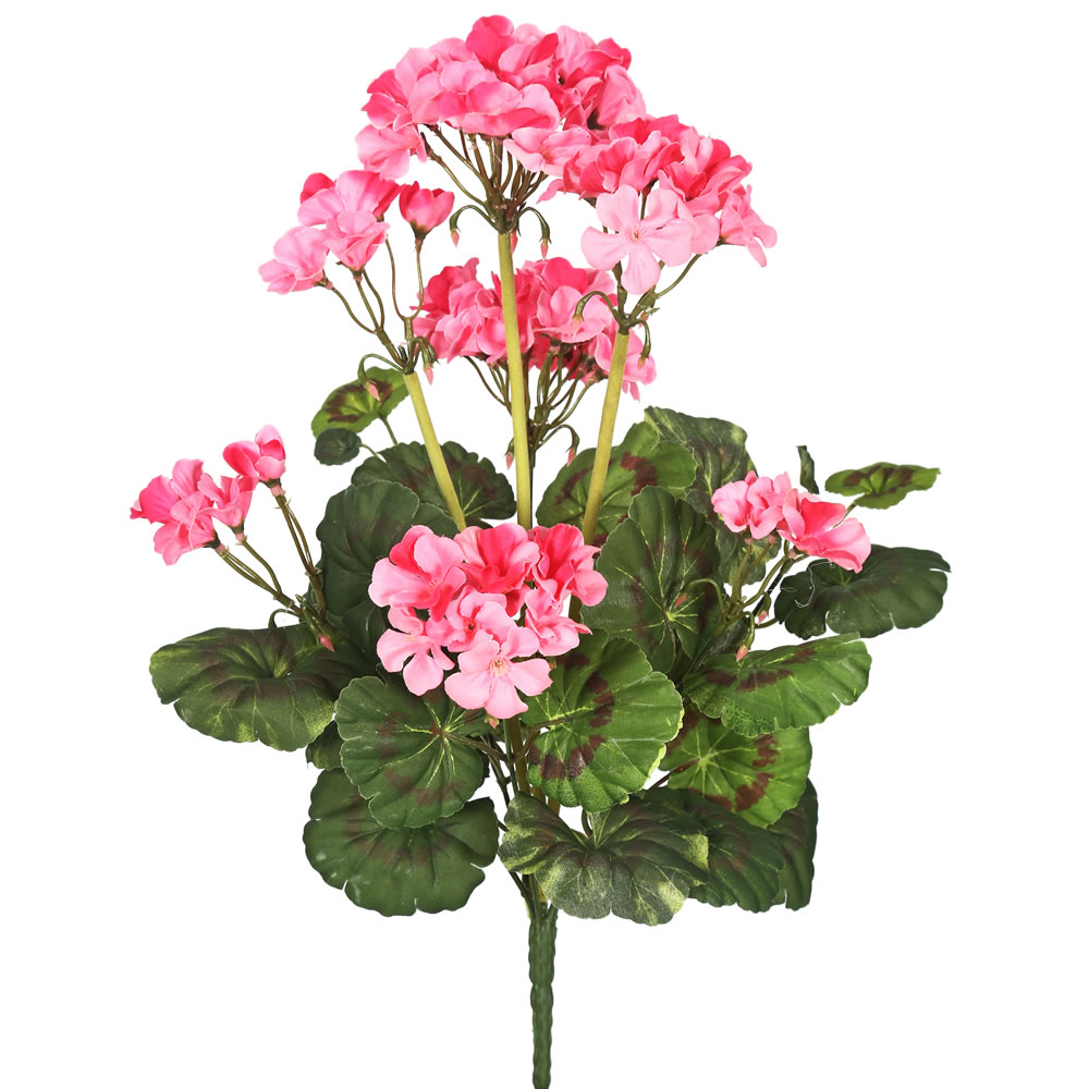 20 in. Geranium Floral Bush, Pink - Pack of 4