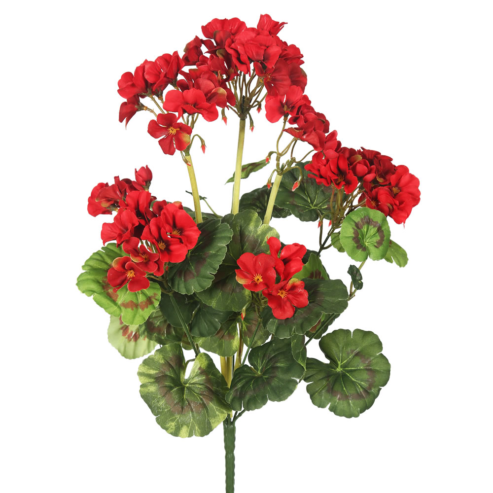 20 in. Geranium Floral Bush, Red - Pack of 4