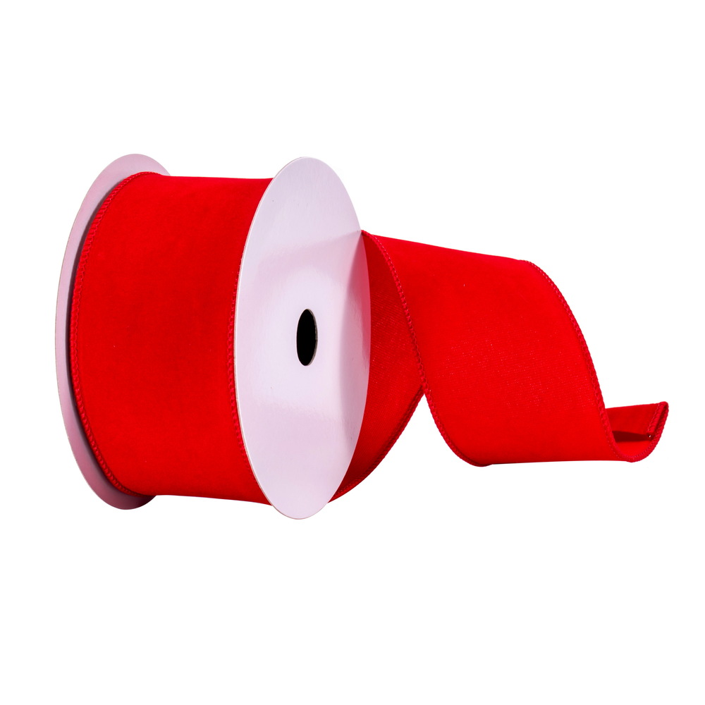 2.5 in. x 10 Yards Red Faux Suede Ribbon