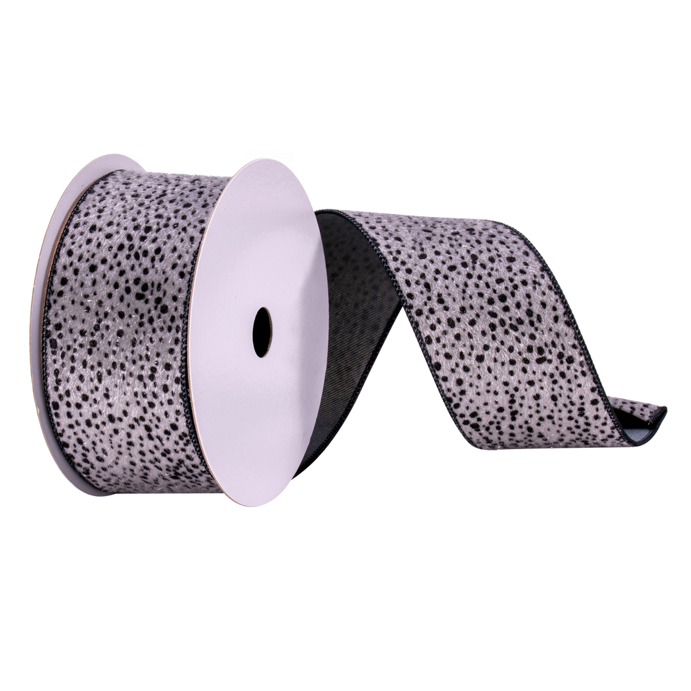 2.5 in. x 10 Yards Grey Cheetah Ribbon
