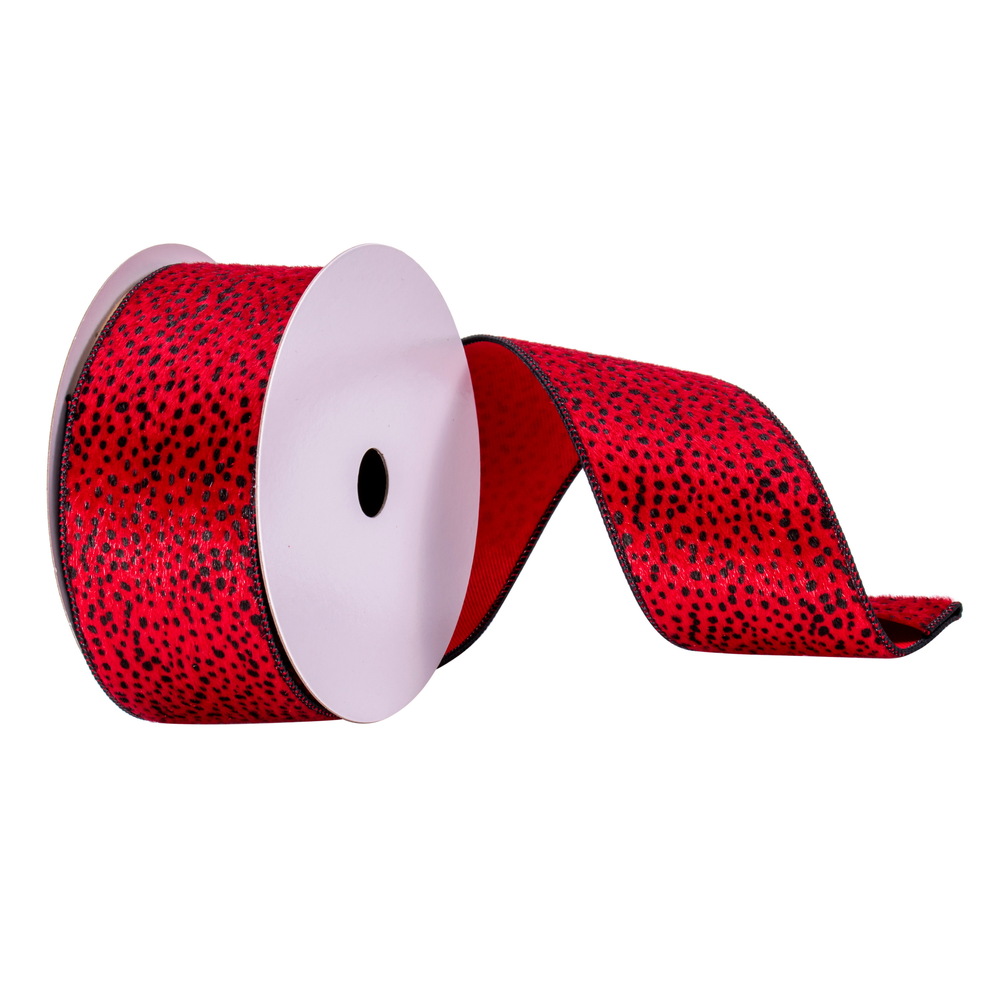 2.5 in. x 10 Yards Red Cheetah Ribbon
