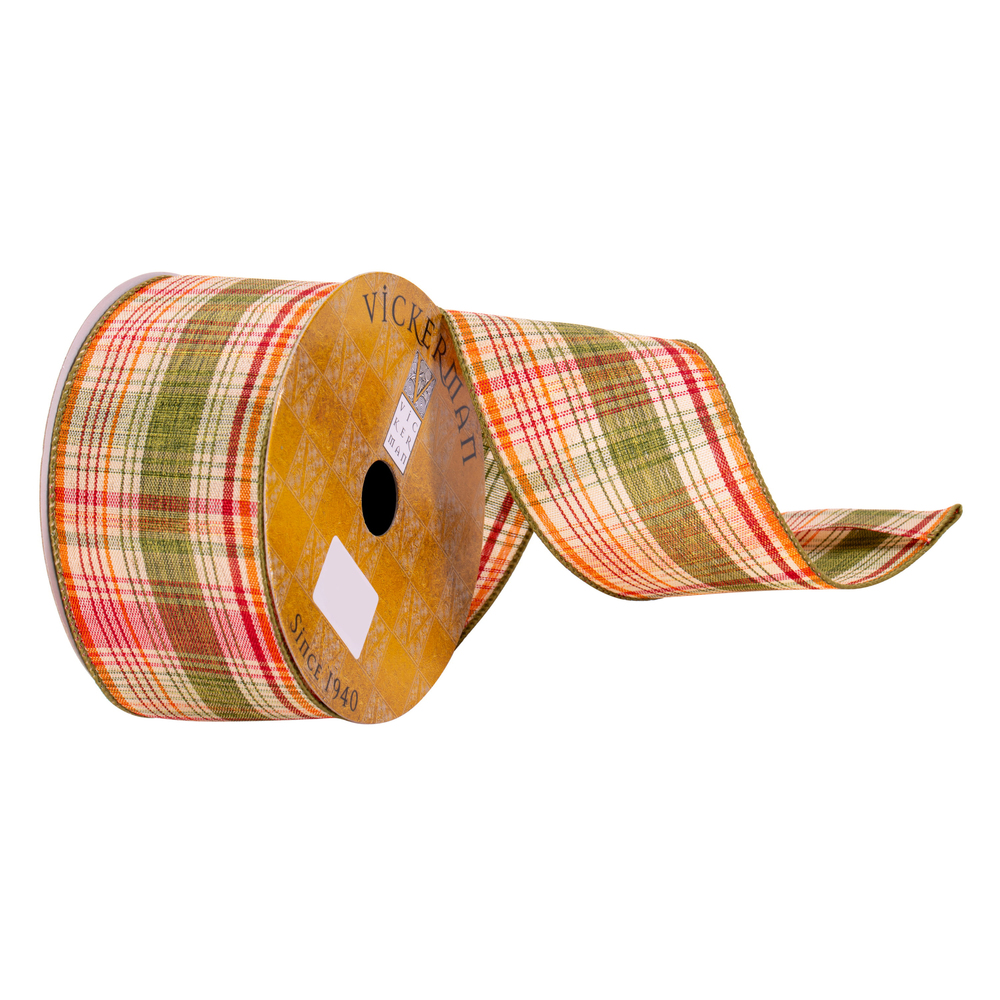 Q215069 2.5 in. x 10 Yards Fall Plaid Ribbon