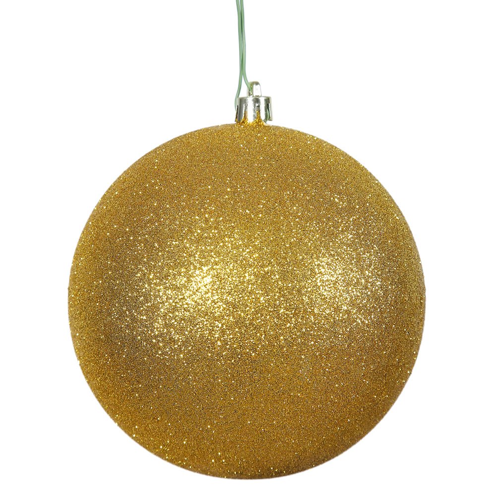 3 in. Glitter Clear Ball, Antique Gold - 12 per Bag