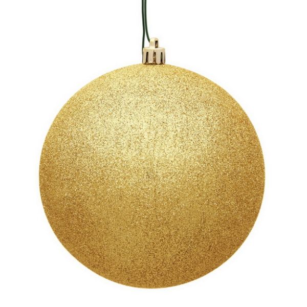 3 in. Glitter Clear Ball, Honey Gold - 12 per Bag