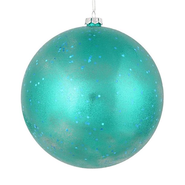 3 in. Glitter Clear Ball Ornament, Teal - Pack of 12