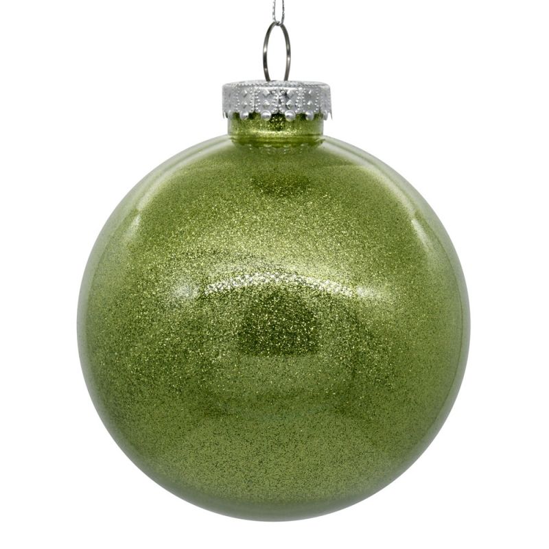 3 in. Glitter Clear Ball, Celadon - 12 per Bag