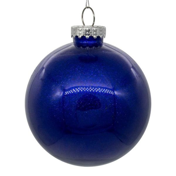 4 in. Glitter Clear Ball, Cobalt Blue - 6 Per Bag