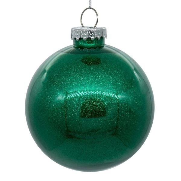 4 in. Glitter Clear Ball, Seafoam - 6 per Bag