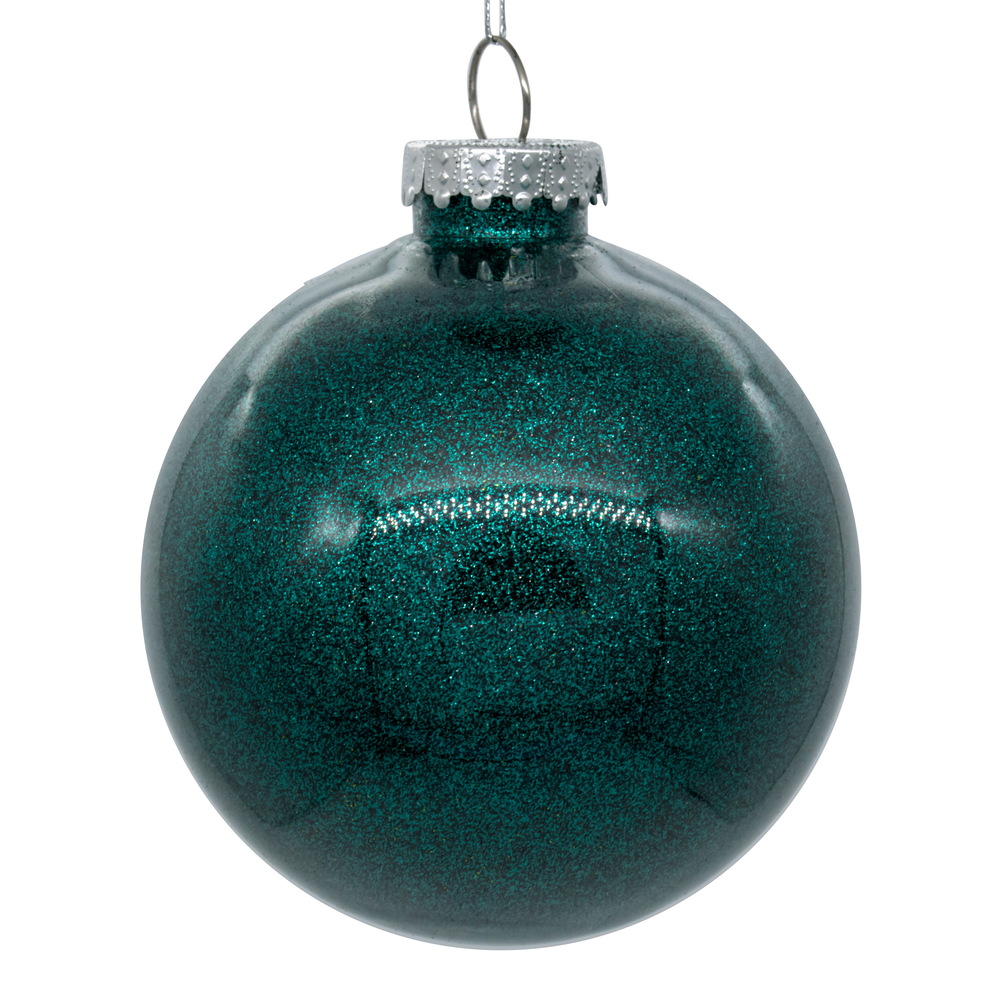 4 in. Glitter Clear Ball, Sea Blue - 6 per Bag