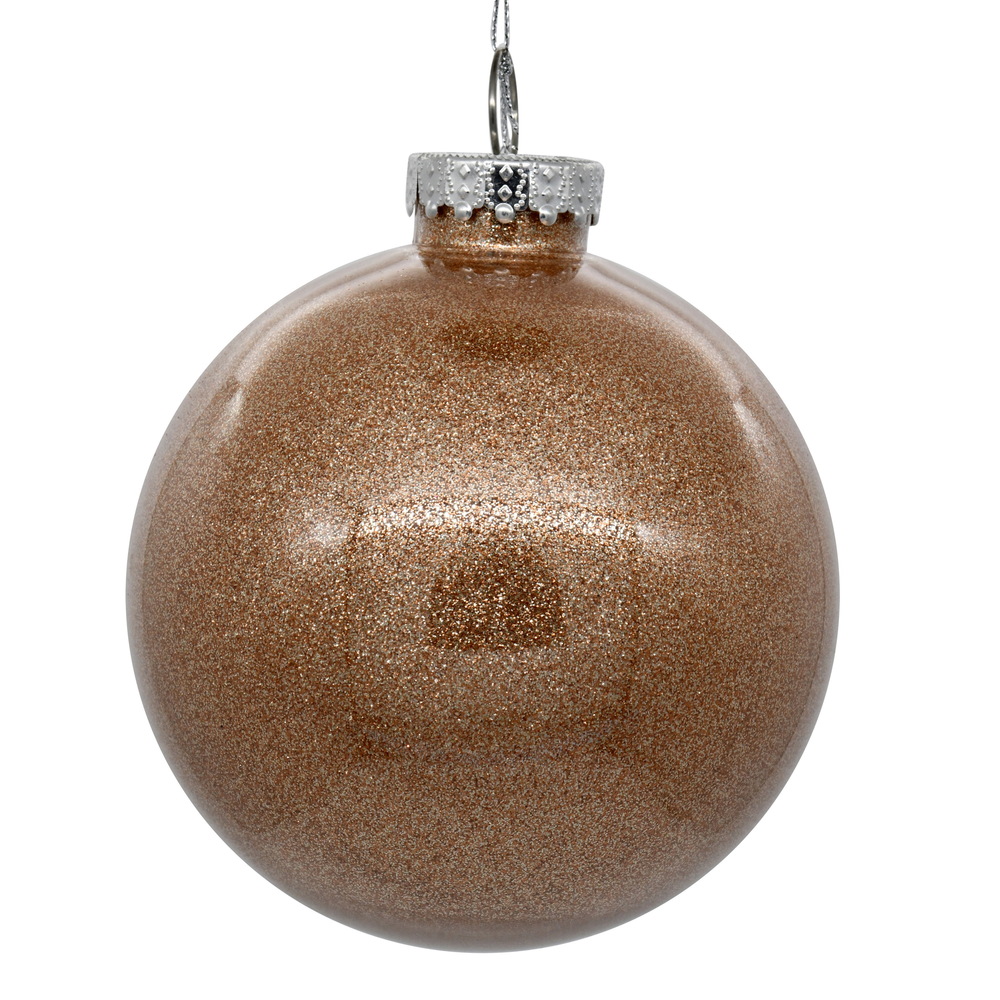 4 in. Glitter Clear Ball, Cafe Latte - 6 per Bag