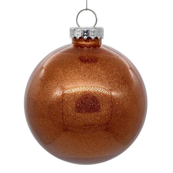 4 in. Glitter Clear Ball, Copper - 6 Per Bag