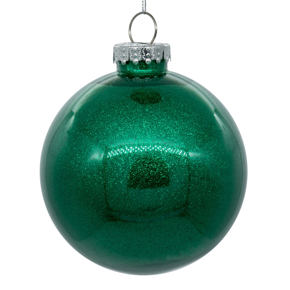 6 in. Seafoam Glitter Clear Ball - 4 per Bag