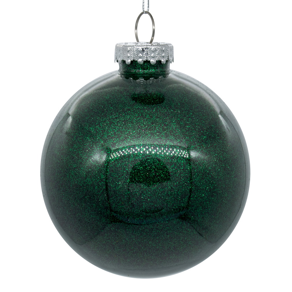 6 in. Glitter Clear Ball, Midnt Green - Bag of 4