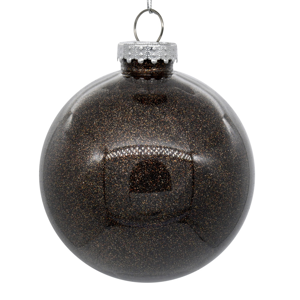 6 in. Chocolate Glitter Clear Ball - 4 per Bag