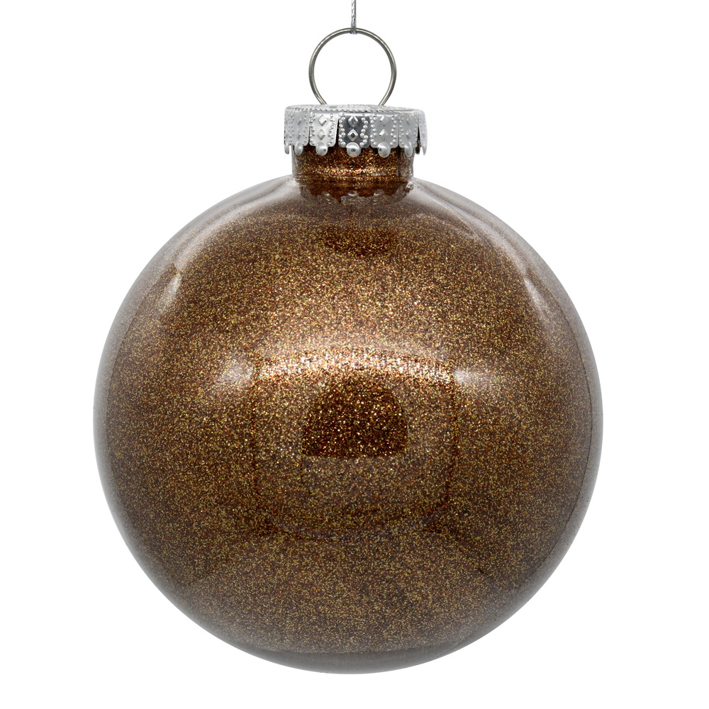 6 in. Mocha Glitter Clear Ball - 4 per Bag