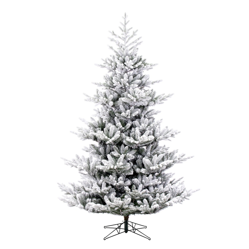 90'' H Green/White Realistic Fir Flocked/Frosted Christmas Tree -  Vickerman, G211275