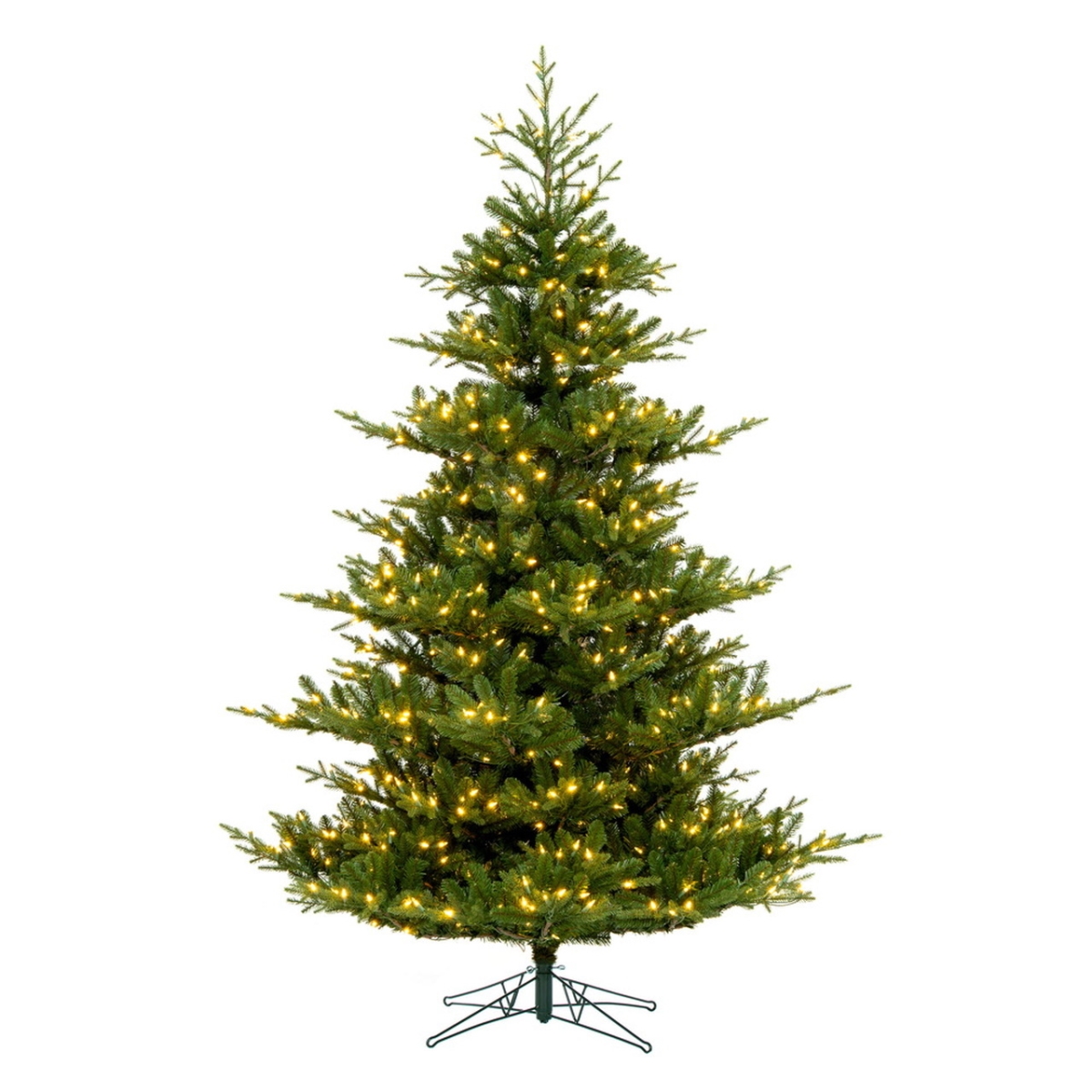 G211286LED 10 ft. x 70 in. Flocked Hudson Dura-Lit 1250 Warm White Mini Light Christmas Tree, Green -  Vickerman