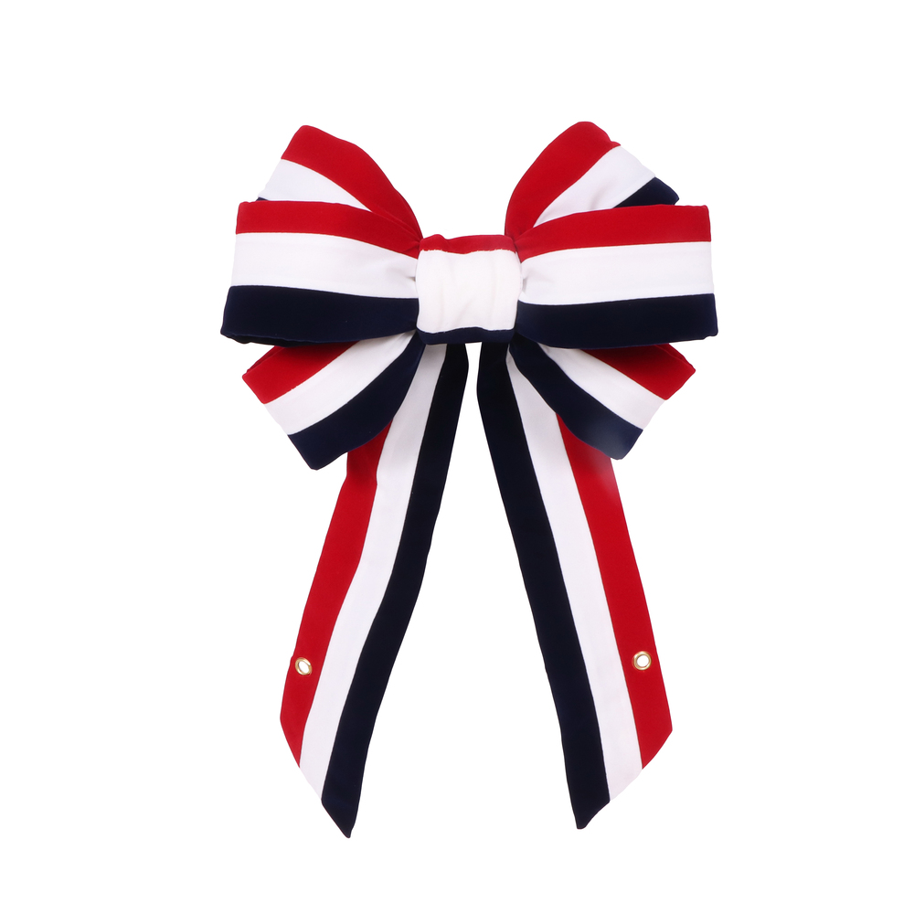 14 x 28 in. Velvet Bow - Red, White & Blue