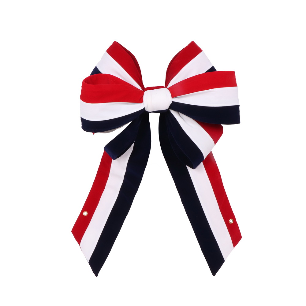 18 x 36 in. Velvet Bow - Red, White & Blue
