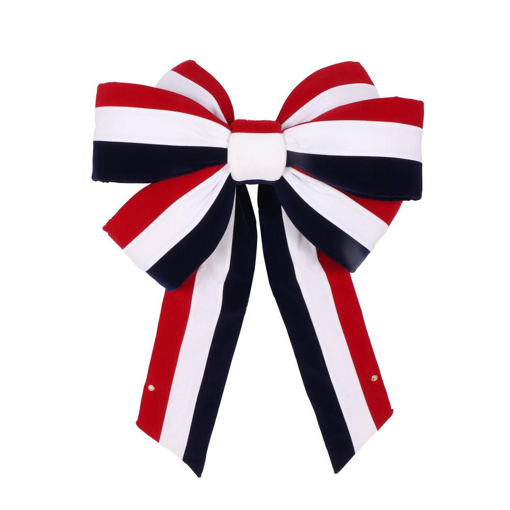 L132124 24 x 48 in. Velvet Bow - Red, White & Blue