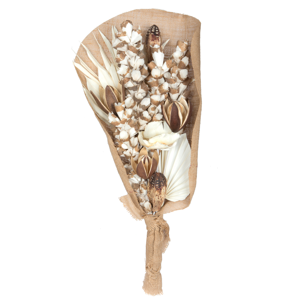 19 in. Natural Botanicals Palm Assorted Bouquet, Bleached
