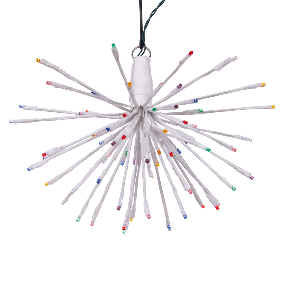 16 x 14 in. 80 Starburst LED Wide Angle Light, White & Multi Color