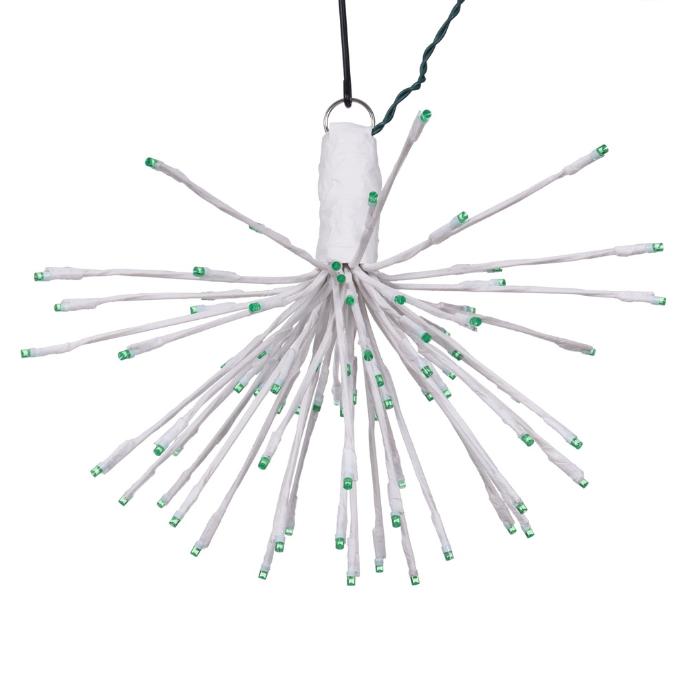 16 x 14 in. 80 Starburst LED Wide Angle Light, White & Green
