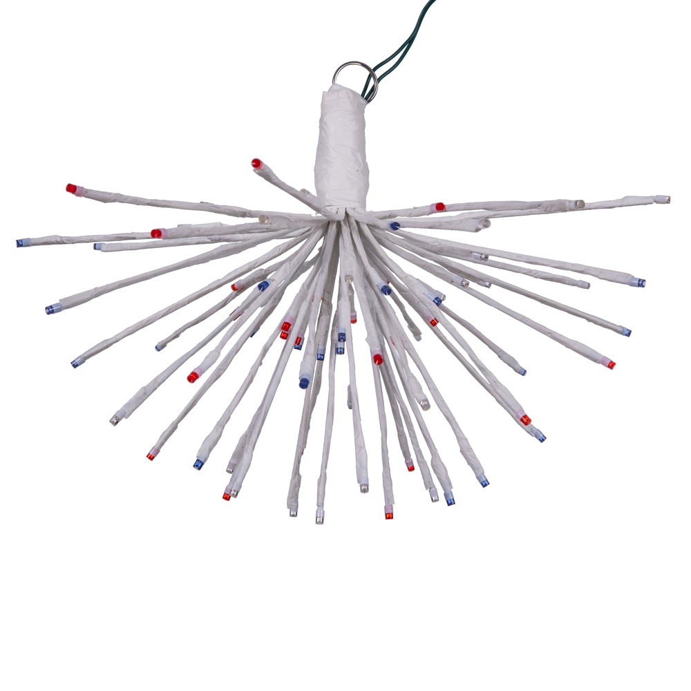 X21W095T 16 x 14 in. 80 Starburst LED Twinkle Wide Angle Light, Red, White & Blue