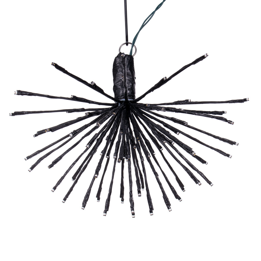 16 x 14 in. 80 Starburst Twinkle LED Wide Angle Light, Black & Warm White