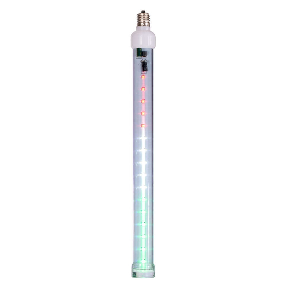 12 in. Red, White & Green C9 LED SnowFall Tube - Pack of 5